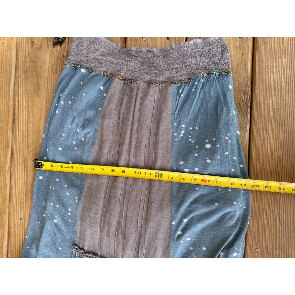 RARE Vintage Y2K Free People Beaded Waist Maxi Skirt Boho Cottagecore 10/L - Picture 7 of 8